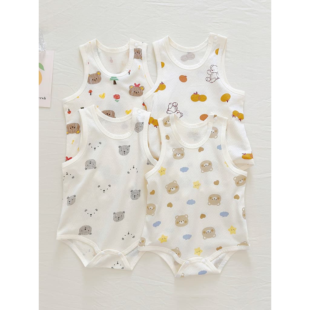 Outubro colete bebê macacão roupas de verão meninos bebê puro algodão estilo fino estilingue pijamas bebê verão macacão