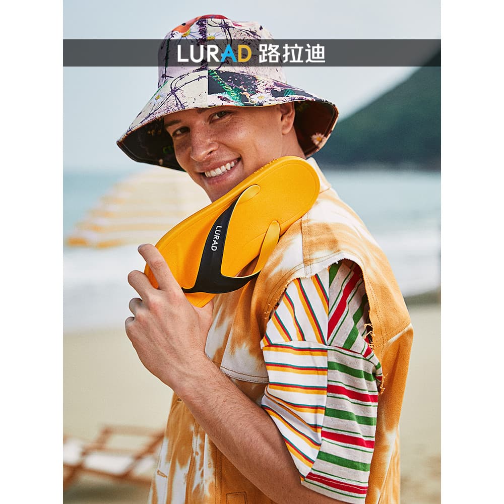 Luladi Chinelos De Duas Cores Masculino Verão Antiderrapante Casual Flip-Flo