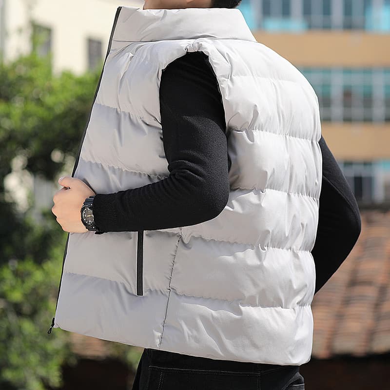Colete jaqueta masculina outono inverno cor sólida na moda bonito colete térmico engrossado colete exterior usar colete