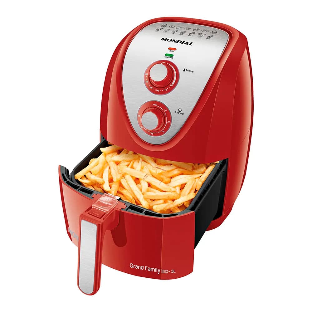 Fritadeira Elétrica Sem Óleo Air Fryer Mondial 5L Grand Family AFN-50-RI Timer 1900W 127V