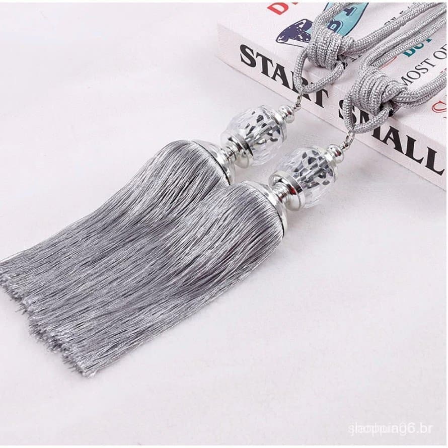Kit 2 Prendedores de Franja Para Cortina Varão Sala e Porta Moderno Franja Braçadeiras Decoração