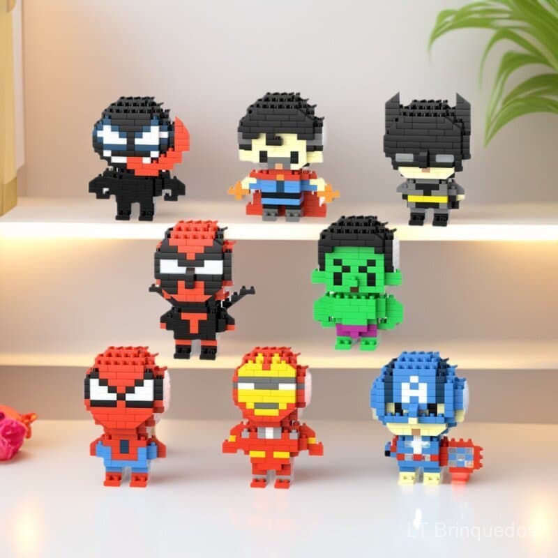 Compatível com blocos de montar Lego de pequenas peças, brinquedos educativos de montagem para crianças, figuras da Marv