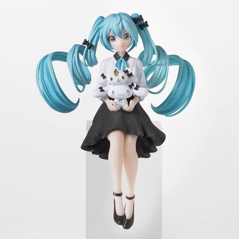 14cm Anime Hatsune Miku Segurar Cinnamoroll E Leite Macarrão Rolha Figura Modelos Periféricos Decorações Decorativas Pre
