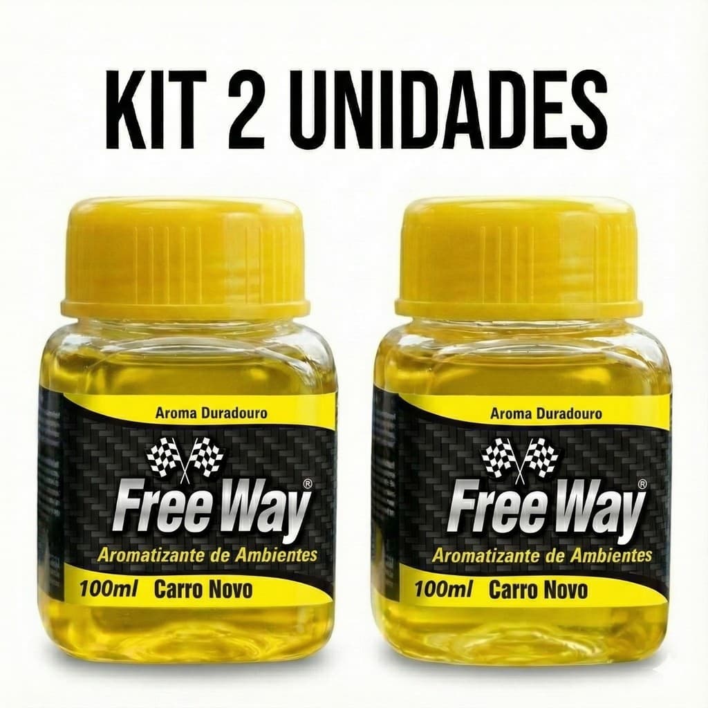 Kit 2 Aromatizantes Automotivo Free Way Líquido - Carro Novo 100ml - Cheirinho Duradouro