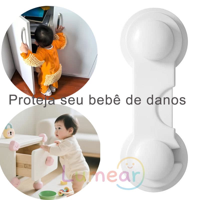 Kit 10/5/2  Trava De Gaveta Armário Porta Segurança Bebê Proteção Criança Adesivo 3M