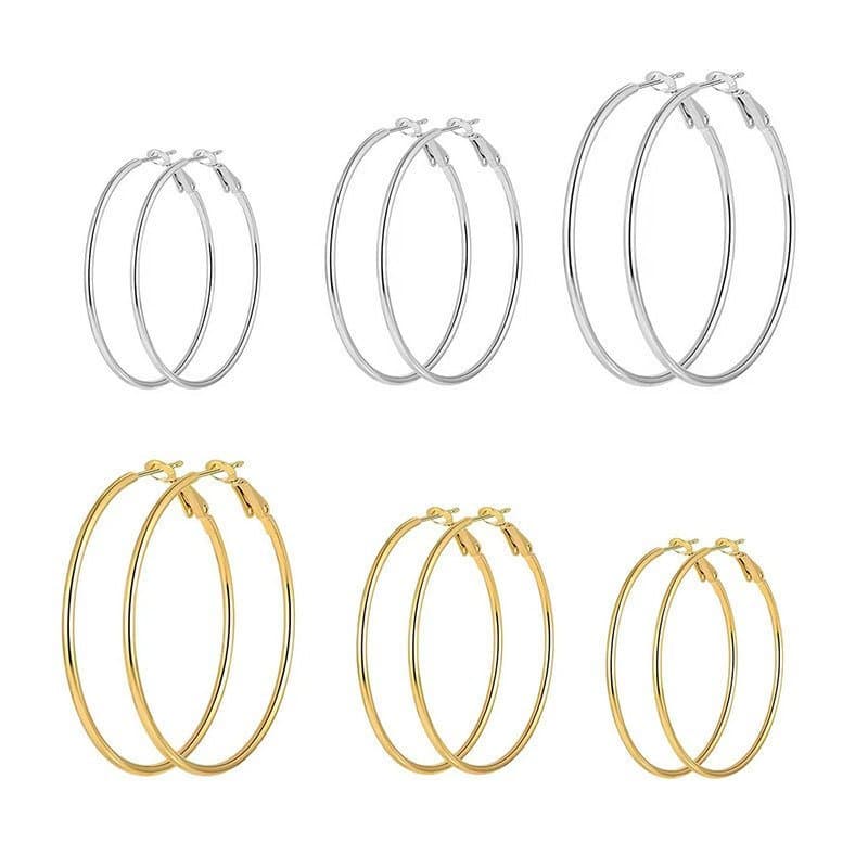 Brincos de argola em prata esterlina S925 muito vendidos para mulheres, estilo europeu e americano, com círculo grande e