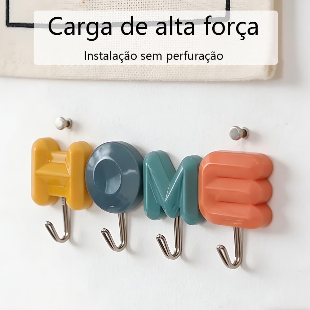 Kit Ganchos Adesivos Universais Autocolante Multifuncional com Fixação Forte para Cozinha Quarto Banheiro Sem Furos