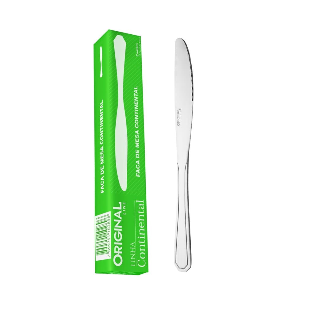 Jogo Kit Faca Mesa Aço Inox 24 Peças Sem Ponta Para Restaurante Churrasco Buffet Cozinha Premium