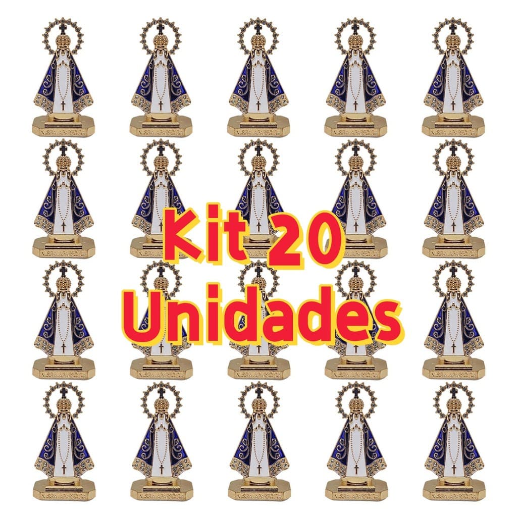 Kit 20 Santinha Nossa Senhora Aparecida Para Painel Carro Com Fita Dupla Face 5,5cm