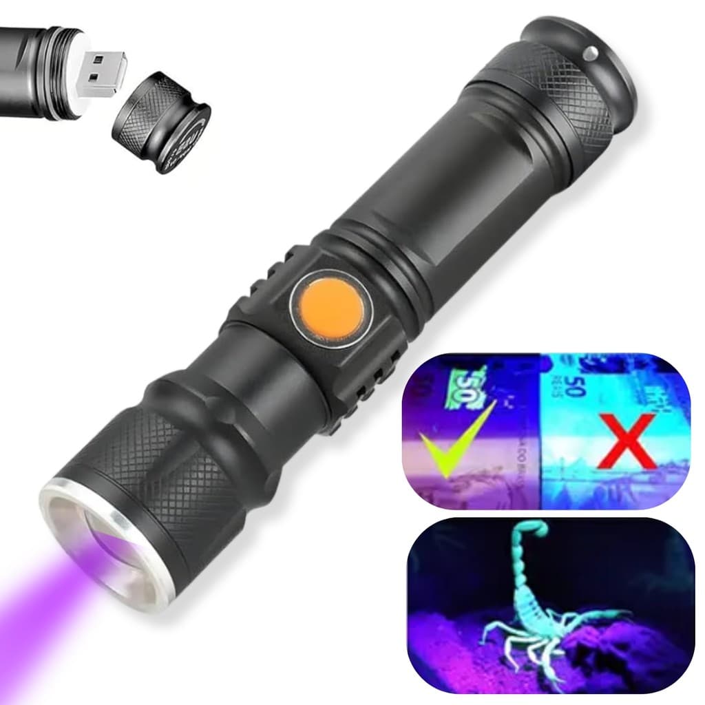 Lanterna De Led Potente Luz Negra Ultravioleta Uv Escorpião