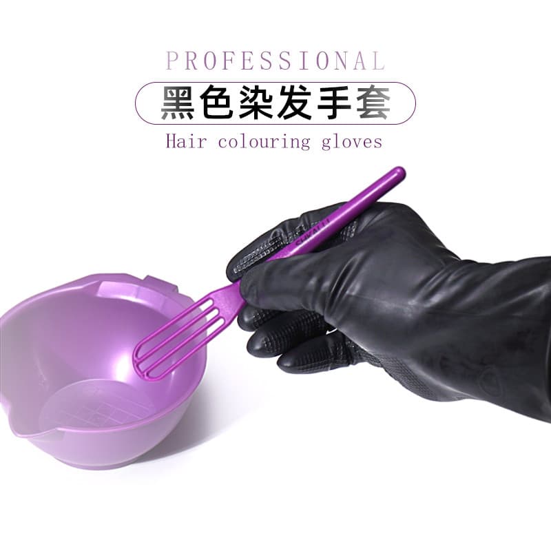 Produtos de cabeleireiro profissional salão de cabeleireiro borracha preta Perm tingimento engrossado luvas antiderrapan