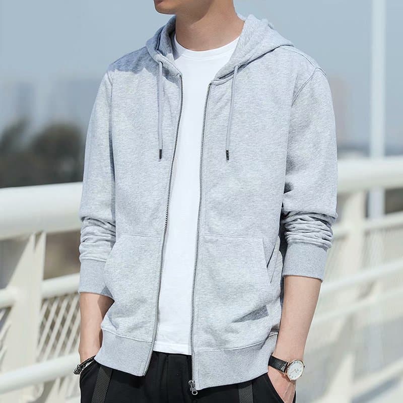 Cardigan com capuz moletom roupas masculinas 2025 outono inverno novo estilo forro de lã solto Casual esportes All-Match