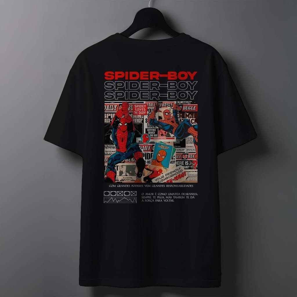 Camiseta Premium Homem Aranha Spider Man BOY/GIRL Camisa 100% Algodão Adulto Infantil Unissex