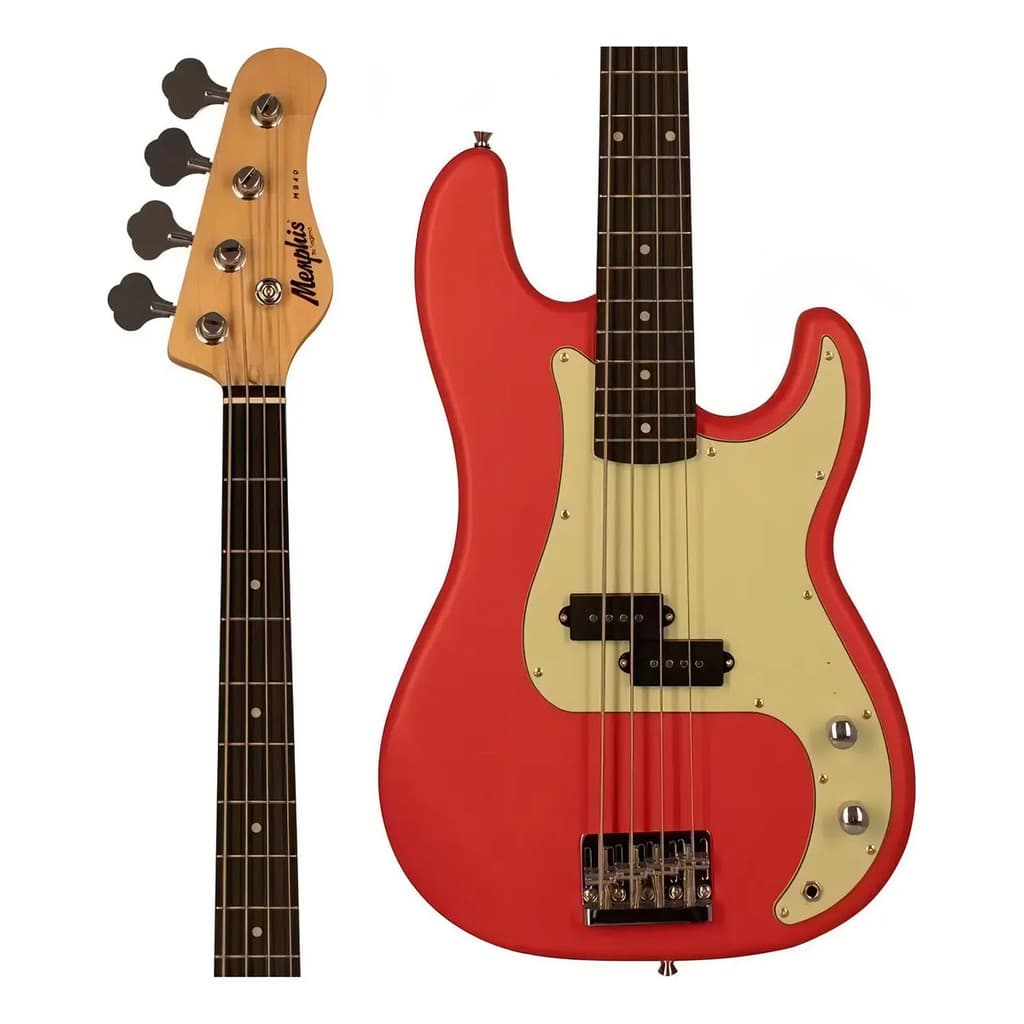 Contra-Baixo Tagima Memphis MB-40 (AWH) FRS Fiesta Red Satin Precision Vermelho Fosco 4 Cordas