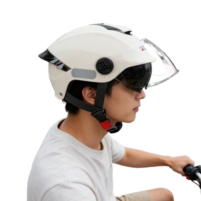 Capacete de ciclismo aerodinâmico de baixo arrasto com viseira anti-riscos