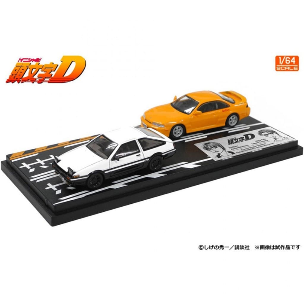 Modelos MD64219 1/64 Conjunto Inicial D Vol . 19 Nakamura Kenta Nissan Silvia S14 vs Fujiwara Takumi Toyota Trueno A