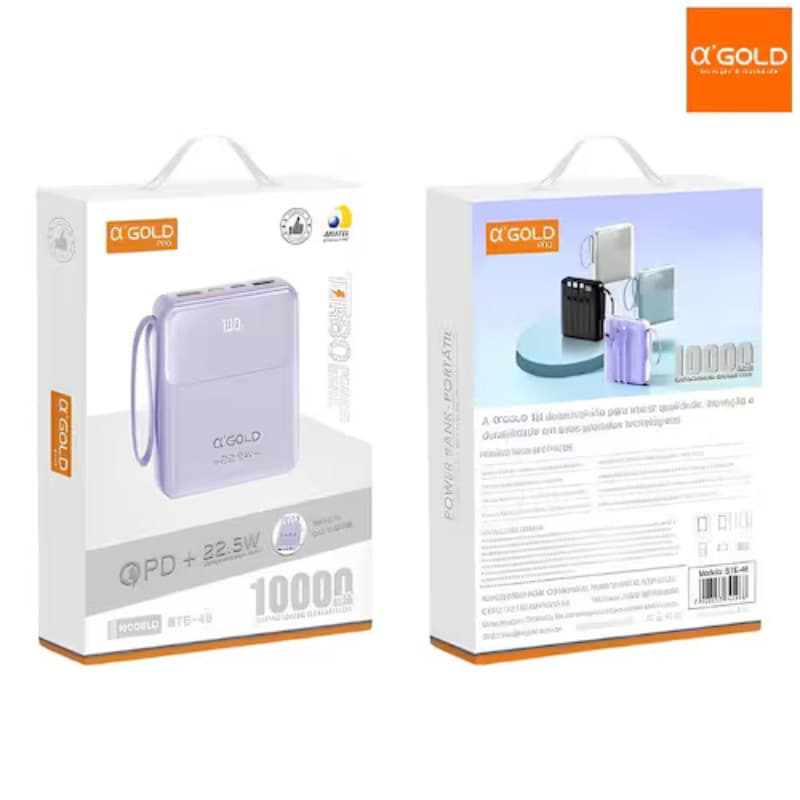 Power Bank Agold - Lilás