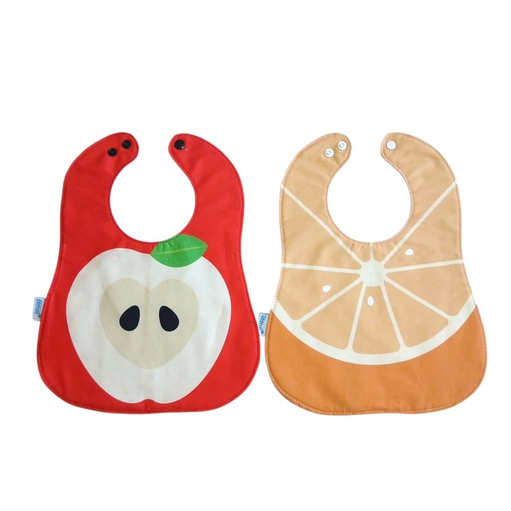 Kit Babadores Bebê Frutas 2 Pçs Maçã / Laranja - Lilifish