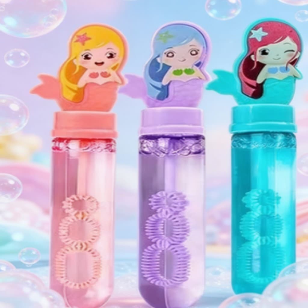 Mini varinha de bolhas de sereia - brinquedo portátil para fazer bolhas de sabão para crianças