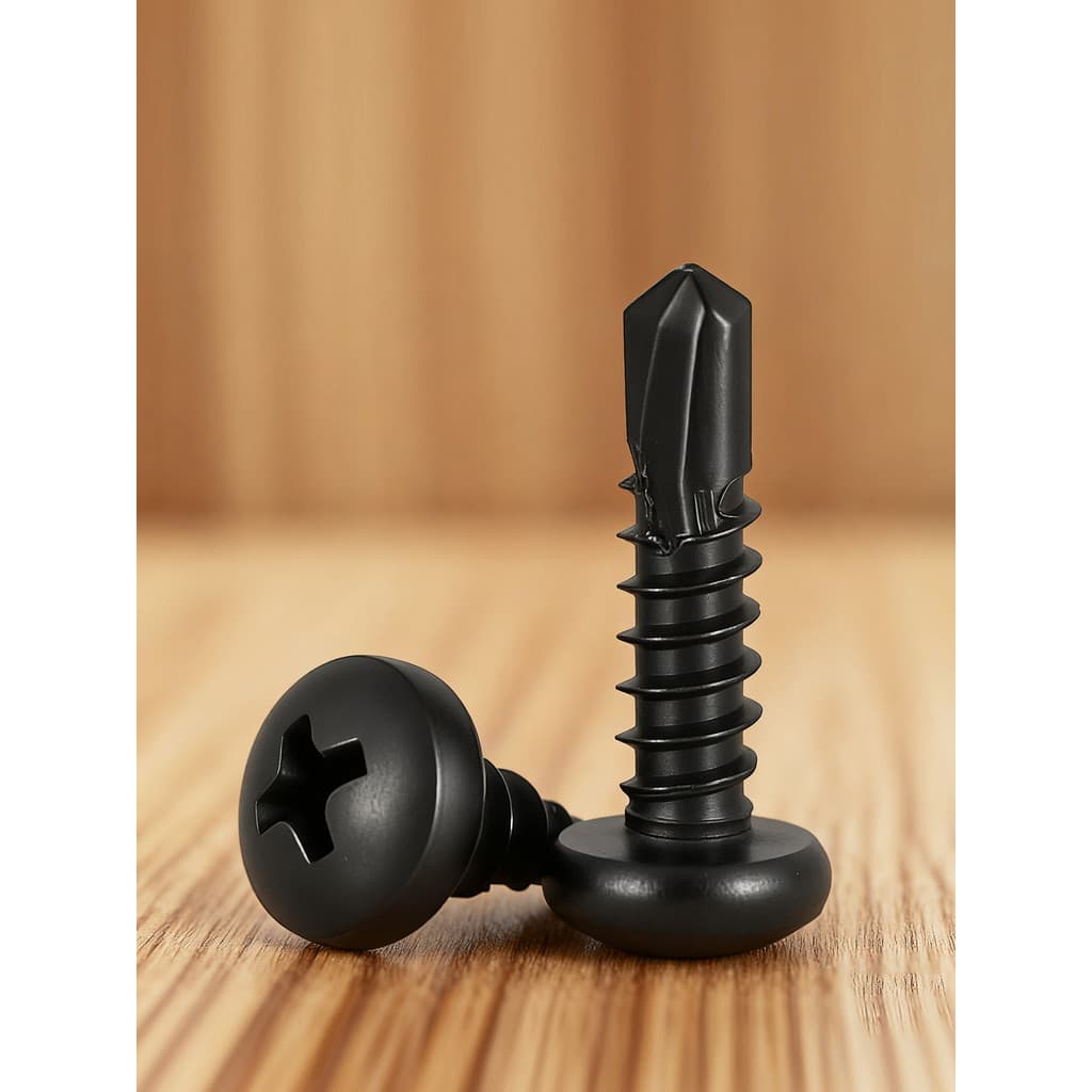 Preto 410 aço inoxidável Phillips Pan cabeça broca cauda parafuso auto-roscante cabeça redonda cauda de andorinha parafu