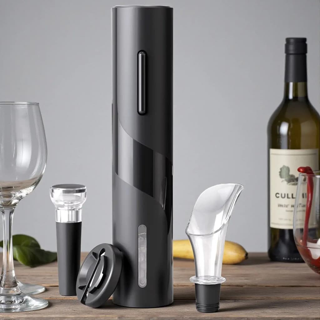 Abridor Elétrico De Vinho Kit Saca-rolha Prático E Rápido