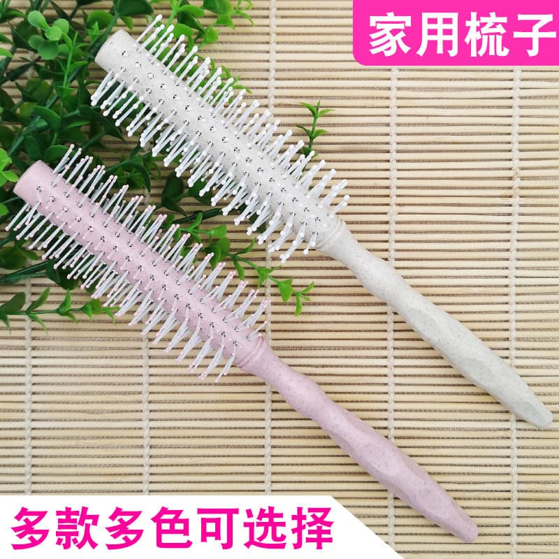 Pente de cabelo encaracolado soprando fivela interna rolo pente cilíndrico antiestático estilo profissional óleo pente d