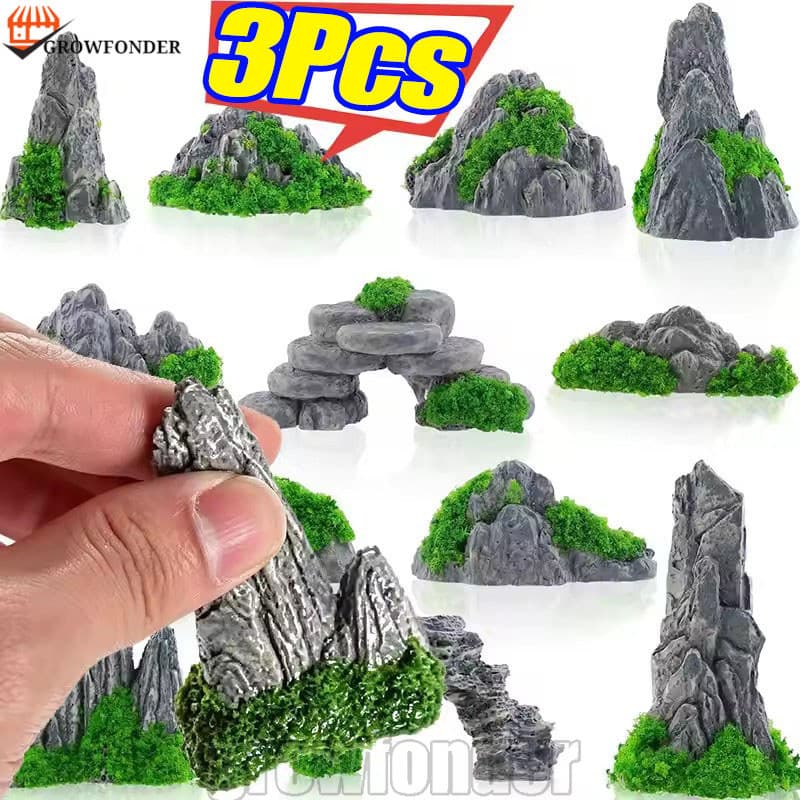 [Fasty] 3/5 Unidades De Ornamento Ornamental De Paisagem Chinesa-Montanha Para Micro-Escapamento DIY-Suculenta Cenário D