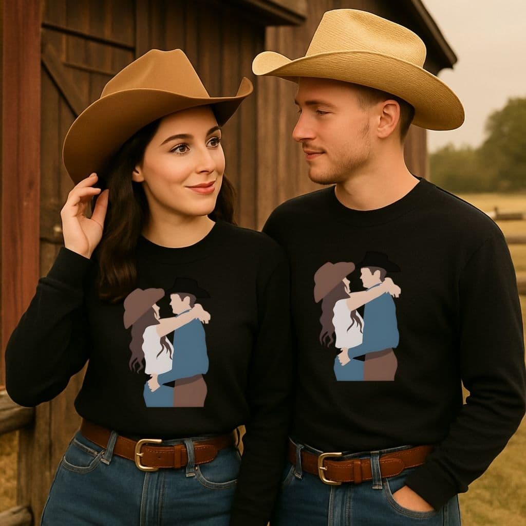 Kit 2Moletom careca casal country cowboy e cowgirl apaixonados algodão premium dia namorados presente