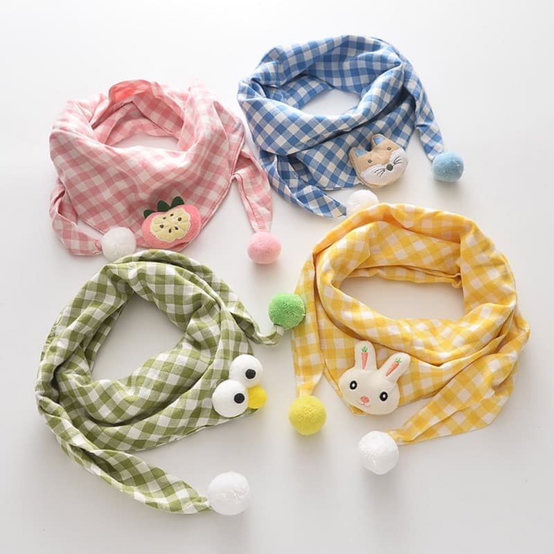 Lenço de bebê primavera outono estilo fino algodão puro meninos meninas bebê triângulo cachecol crianças lenço quadrado