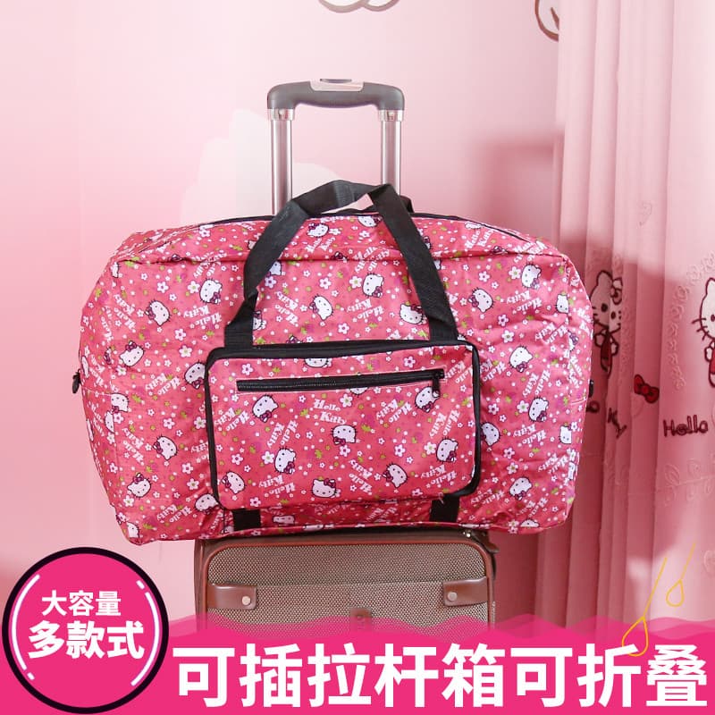 Bolsa de viagem dos desenhos animados bonito grande capacidade dobrável bolsa de ombro à prova dwaterproof água carrinho