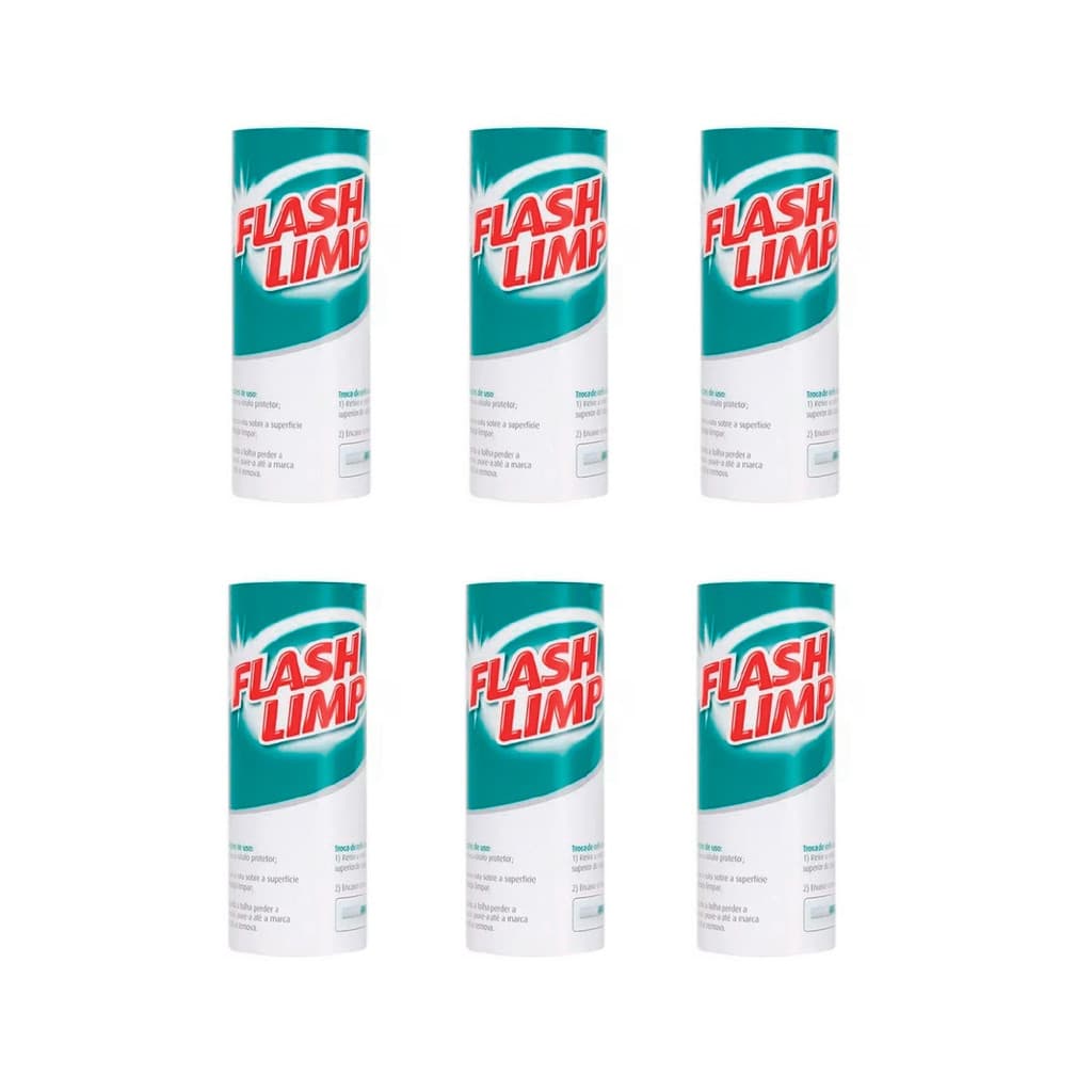 Refil Rolo Adesivo Tira Pelos Cabelos Fiapos Original kit Com 6 Flash Limp