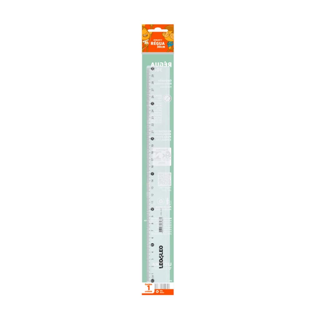 Régua Plástica 30cm (Pacote c/ 25 unidades) Leo&Leo Leonora - 4327