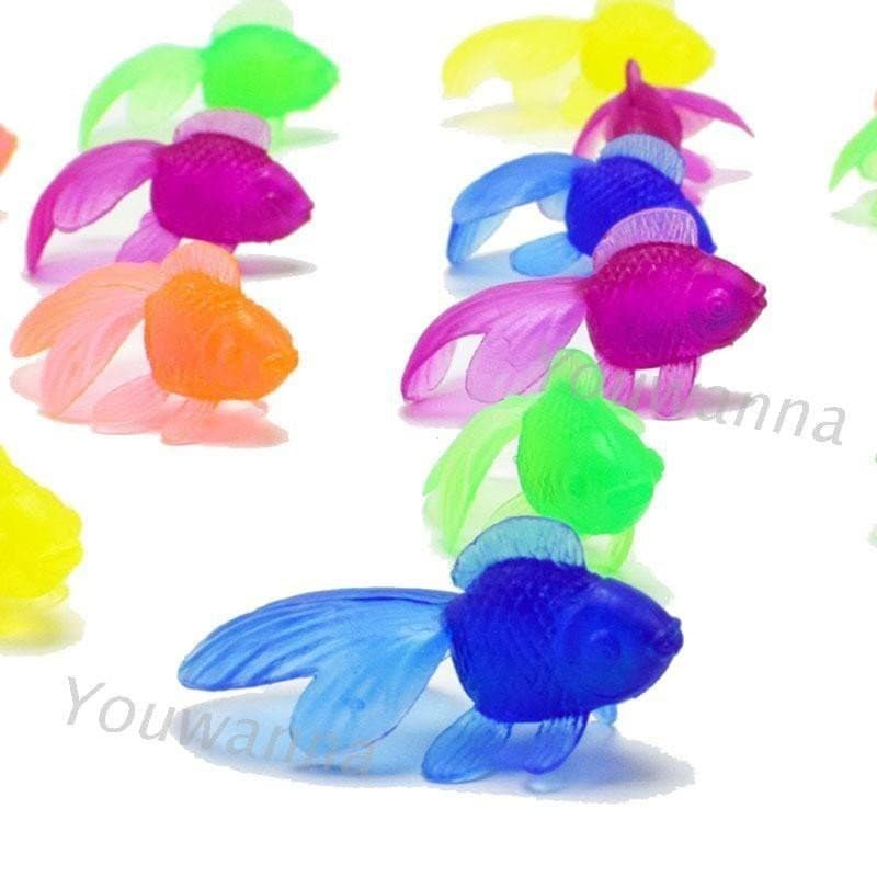 Youn 50 Pçs / Saco Brinquedo PVC Simulação Pequeno Peixinho Lifelike Peixe Ouro Modelo Para As Banho Praia Brinquedos