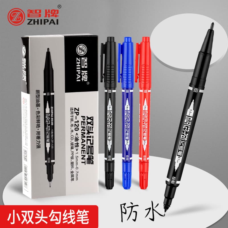 Zhi marca pequena marcador oleoso de duas cabeças estudante arte cor Graffiti à prova dwaterproof água de secagem rápida