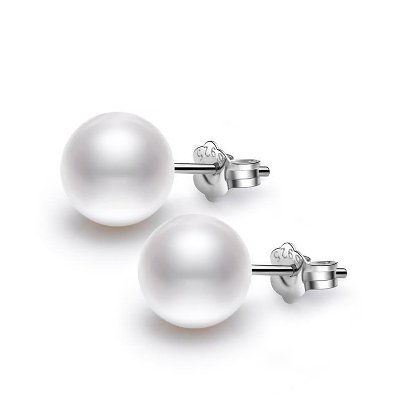 Fabricante de brincos de cobre branco banhados a prata com pérolas, versão coreana, pérolas de concha do Mar do Sul, bri