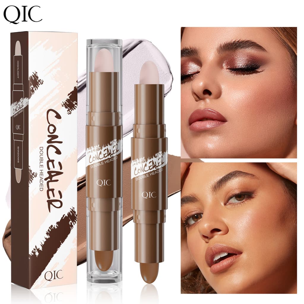 QIC dupla extremidade contorno vara modificação iluminando sombra Facial destaque contorno caneta nariz sombra corretivo