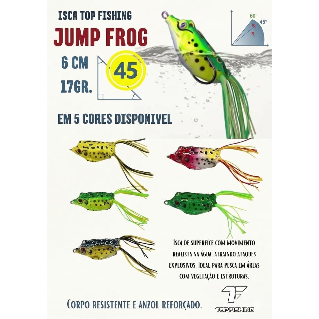 Isca Artificial Top Fishing Sapinho Frog 6cm 17g Anzol Duplo Para Pesca Traíra Dourado Tucunaré