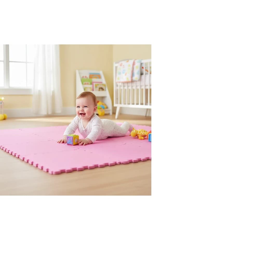 Kit 4 Tatames Tapetes Eva 50x50x2cm 20mm Rosa Pink Linha Premium Bordas de Acabamento