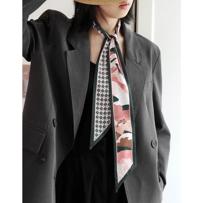 {Zhiwu Original} Mountain Koi ~ Estilo Chinês Lenço de Seda Tiara Feminina Longa Pequena Streamer Combinando Camisa Cach
