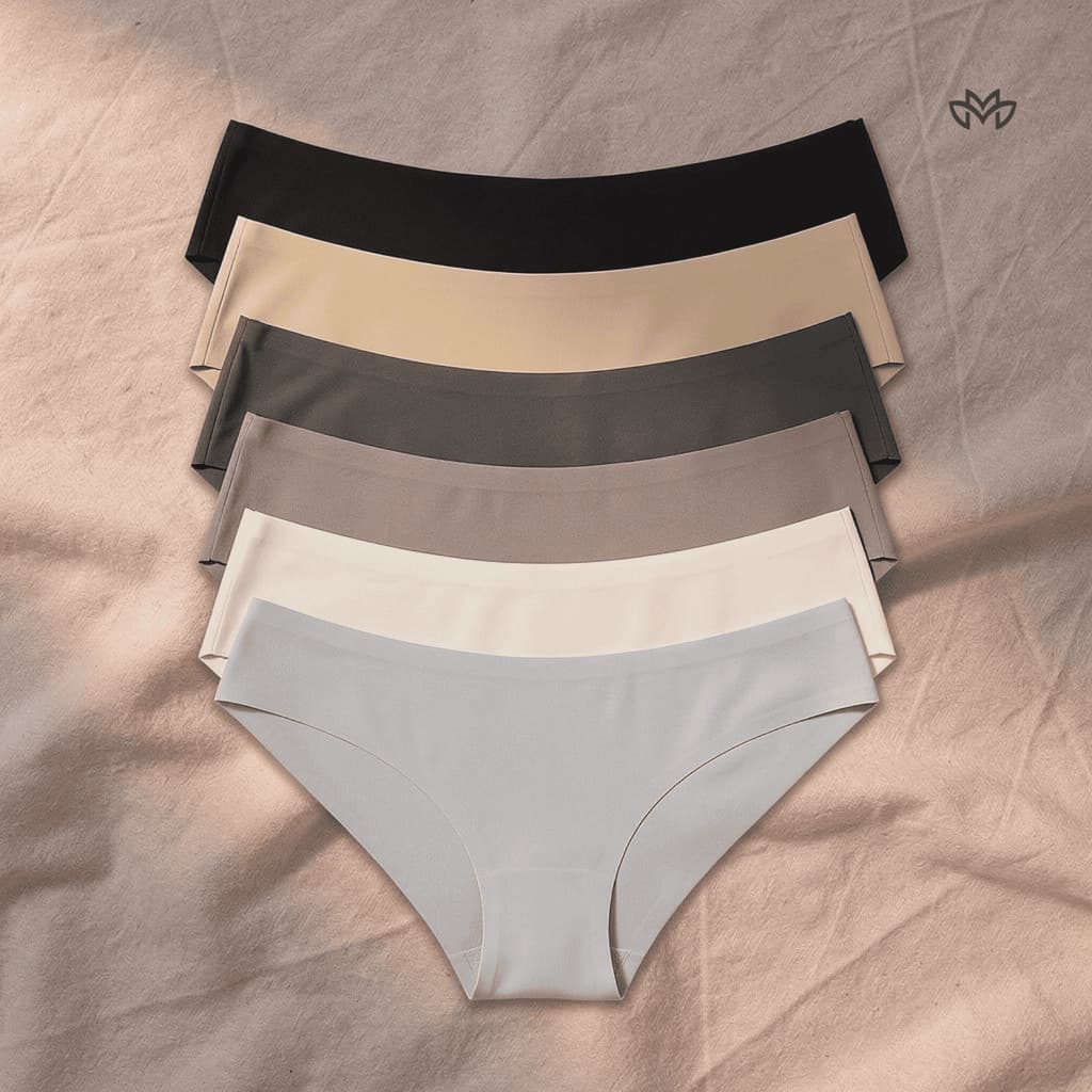 Kit 6 Calcinha Sem Costura Tanga Invisível Cintura Baixa Maior Sustentação