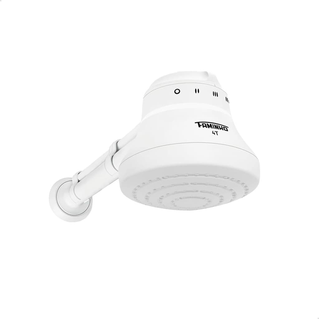 Ducha Faminho 4 Temperaturas 6800w Com Cano 30cm - Fame Cor Branco 220v Bivolt Original Com Registro