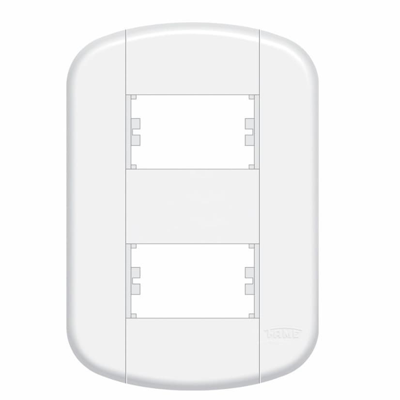 Placa 4 X 2 - 2 Módulos Distanciados - Blanc Mais Fame
