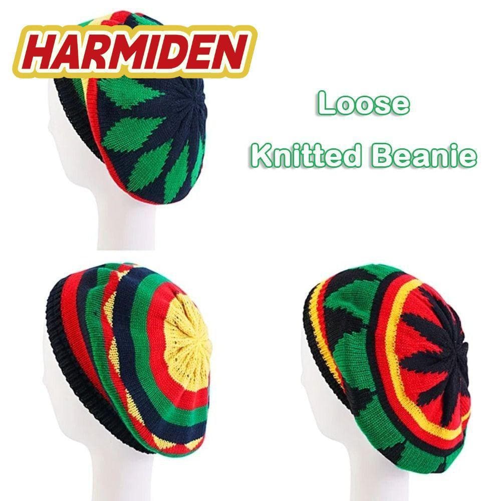 Gorro De Malha Solto MIOSHOP , Chapéu Arco-Íris Tricotado De Lã Quente , Chapéus Macios De Hip Hop Reggae Jamaicano