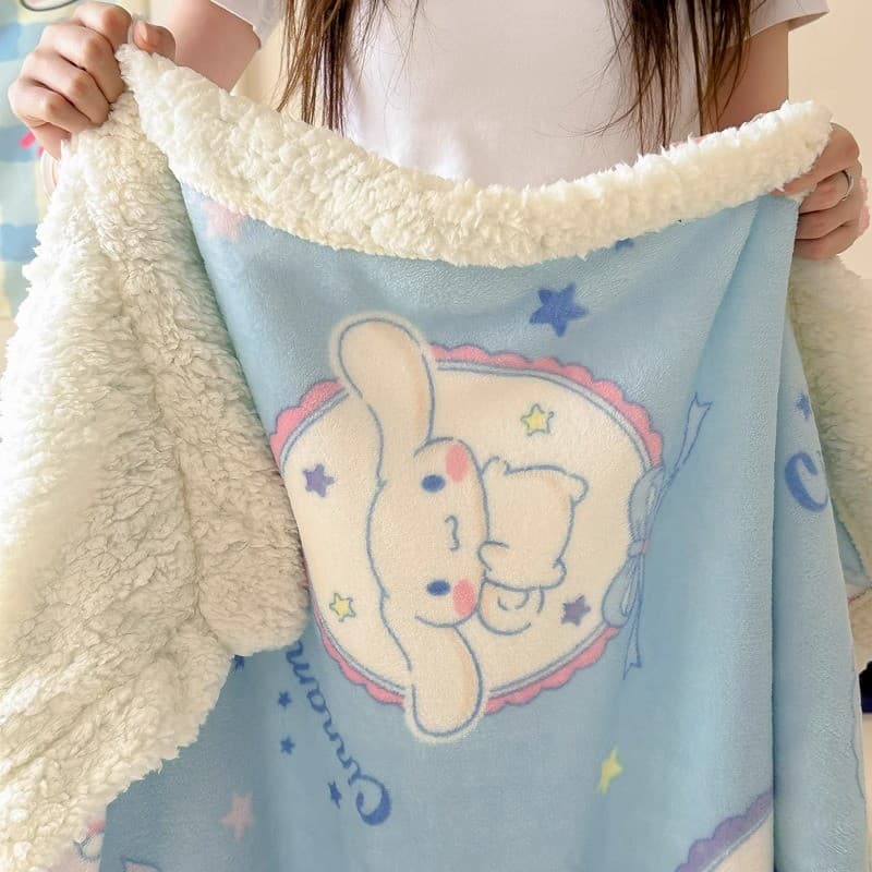 Sanrio cordeiro velo cobertor inverno engrossado escritório xale cochilo cobertor sofá cobertor Coral velo pequeno