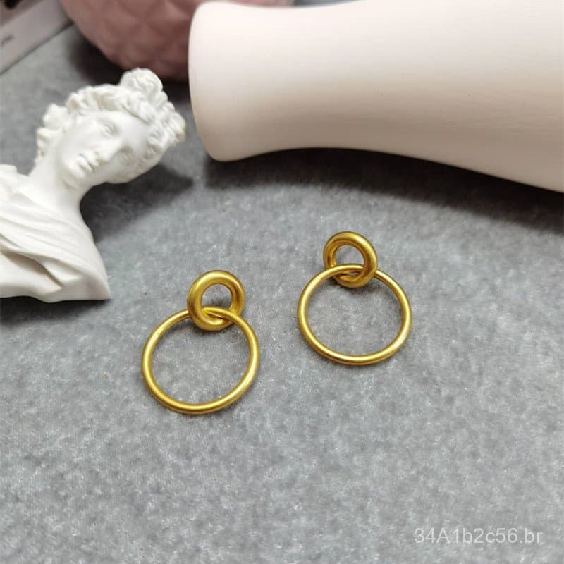 Brincos femininos de prata 925, estilo europeu e americano, brincos foscos de estilo francês exclusivo, brincos de argol