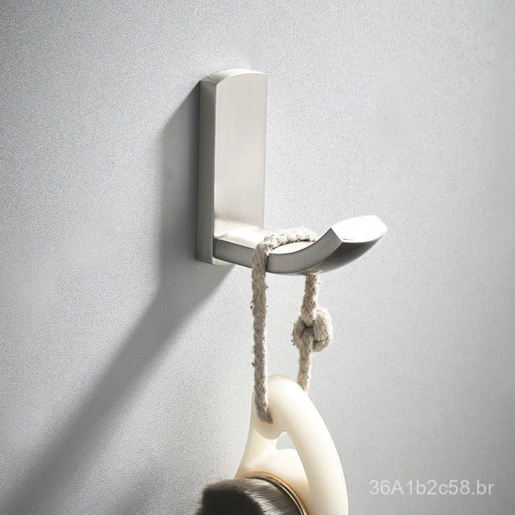 Novo gancho minimalista quadrado e plano para cozinha e banheiro, com superfície niquelada escovada, feito de latão, peq