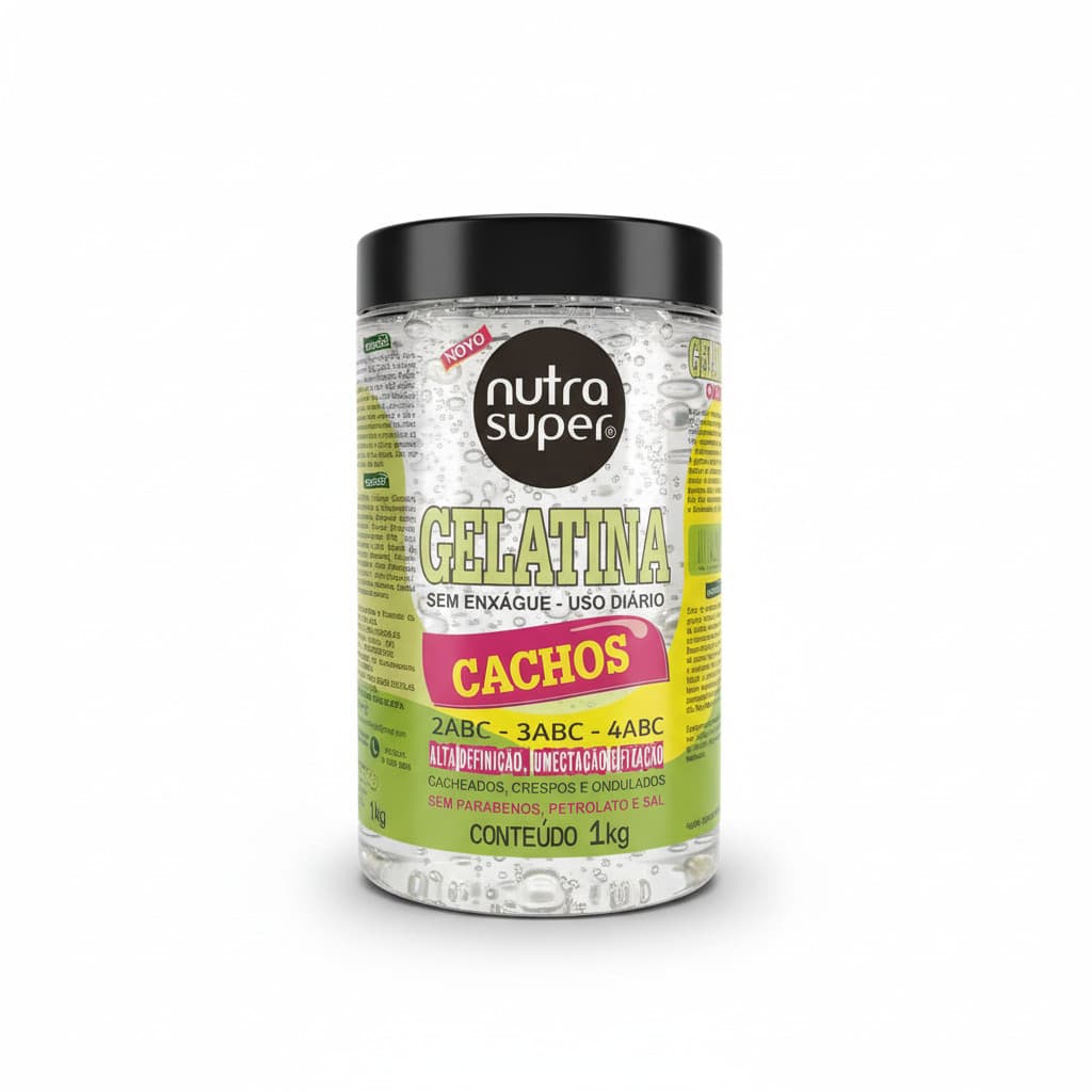 Kit 2 Gelatina Capilar 1kg Cacheados Crespos Sem Enxágue Cachos