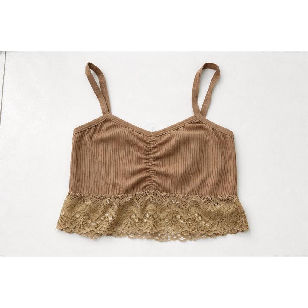 Cropped Feminino Canelado com Renda e Forro Duplo Sem Bojo – Super Estiloso e Confortável