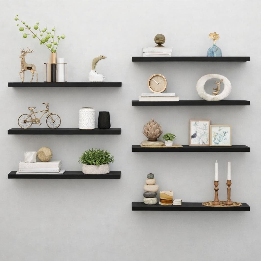 Kit 7 Prateleiras 30cm MDF Sofisticado Nichos Sala Cozinha Quarto Banheiro Envio Imediato