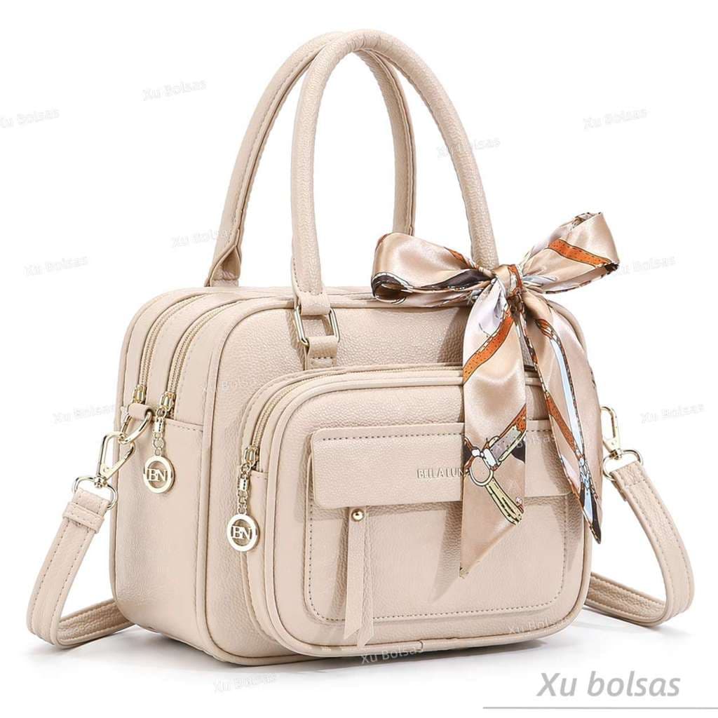 Bolsas Feminina Com 5 Divisórias e Lencinho Alça Lateral Transversal Faixa De Mão De Couro DEC6182#
